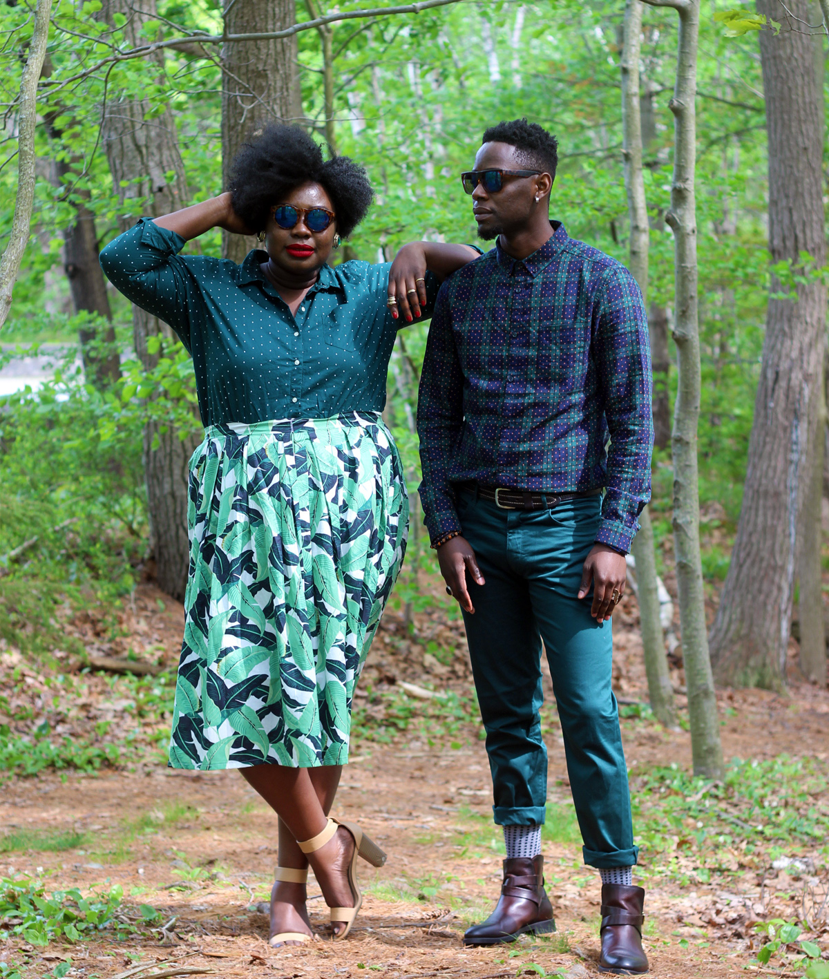 style twins his and hers style green and polka dots stylish siblings 05