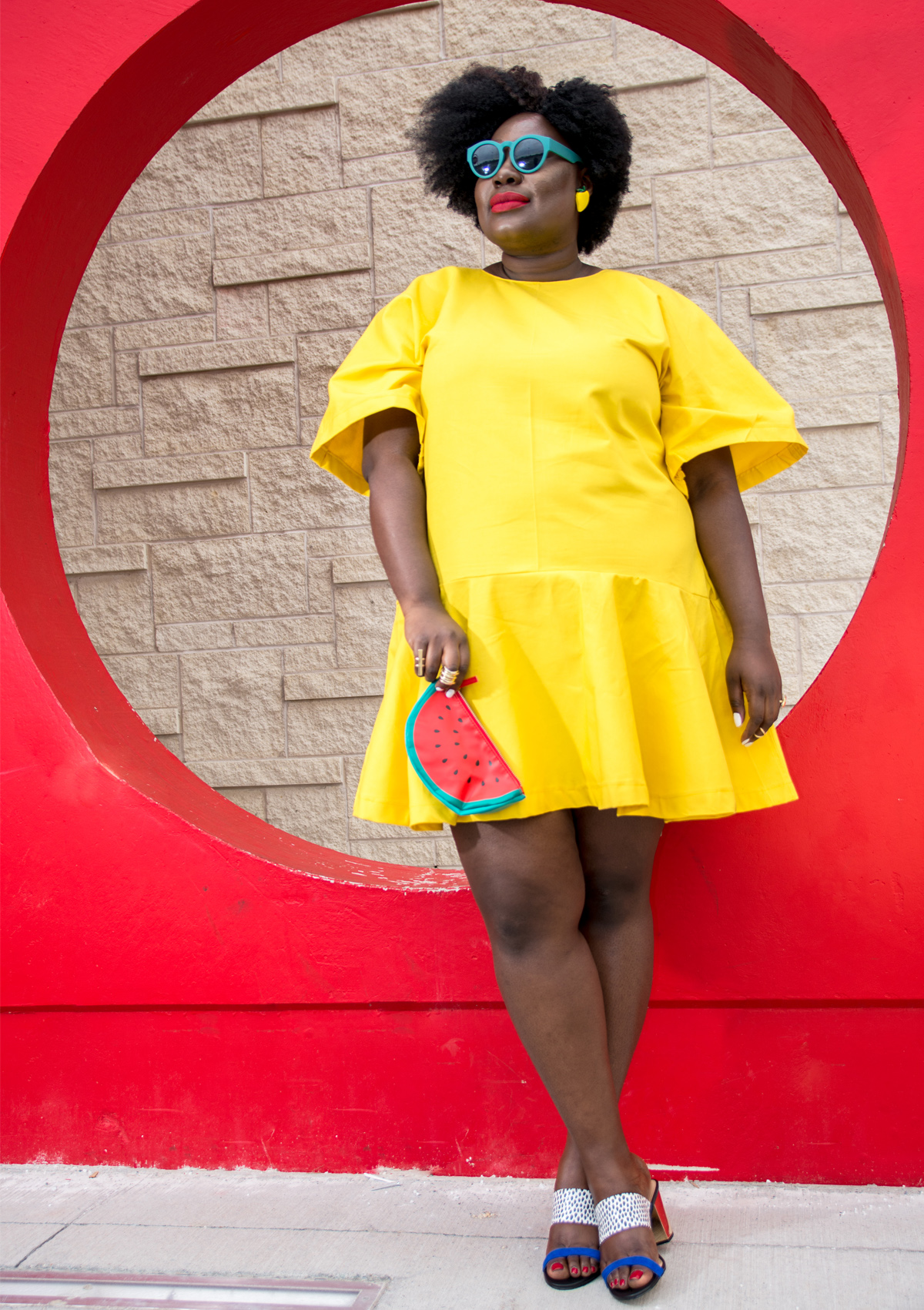 bush magazine mo handahu plus size full skirt plus size canadian blogger plus size summer style plus size mixing prints solange yellow dress 01