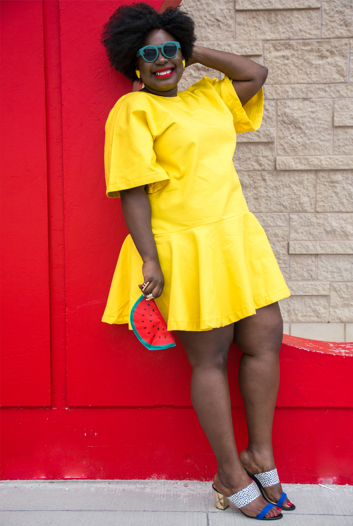 bush magazine mo handahu plus size full skirt plus size canadian blogger plus size summer style plus size mixing prints solange yellow dress 02