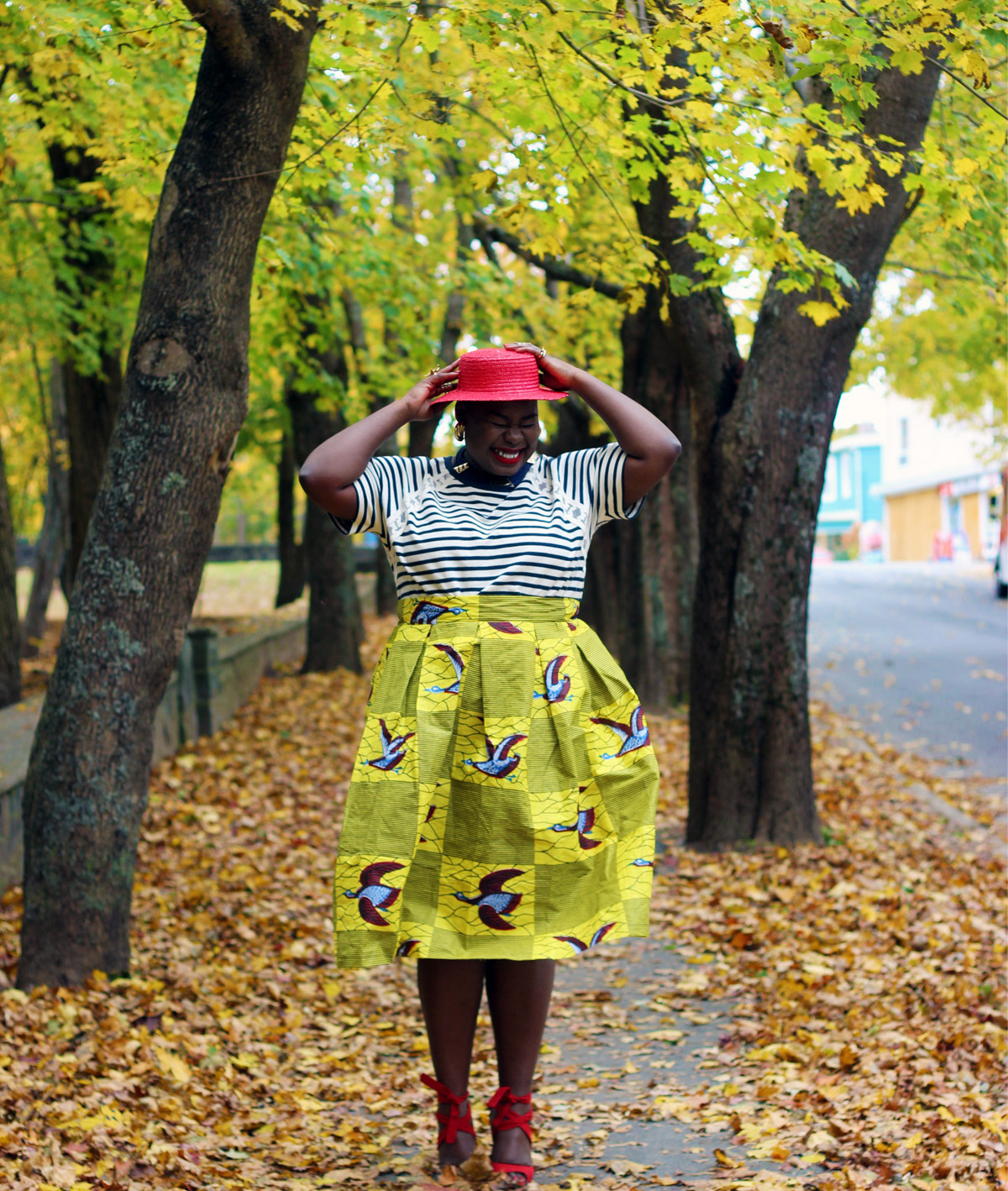 african print skirt mixed prints eloquii red heels eloquii shoes 01