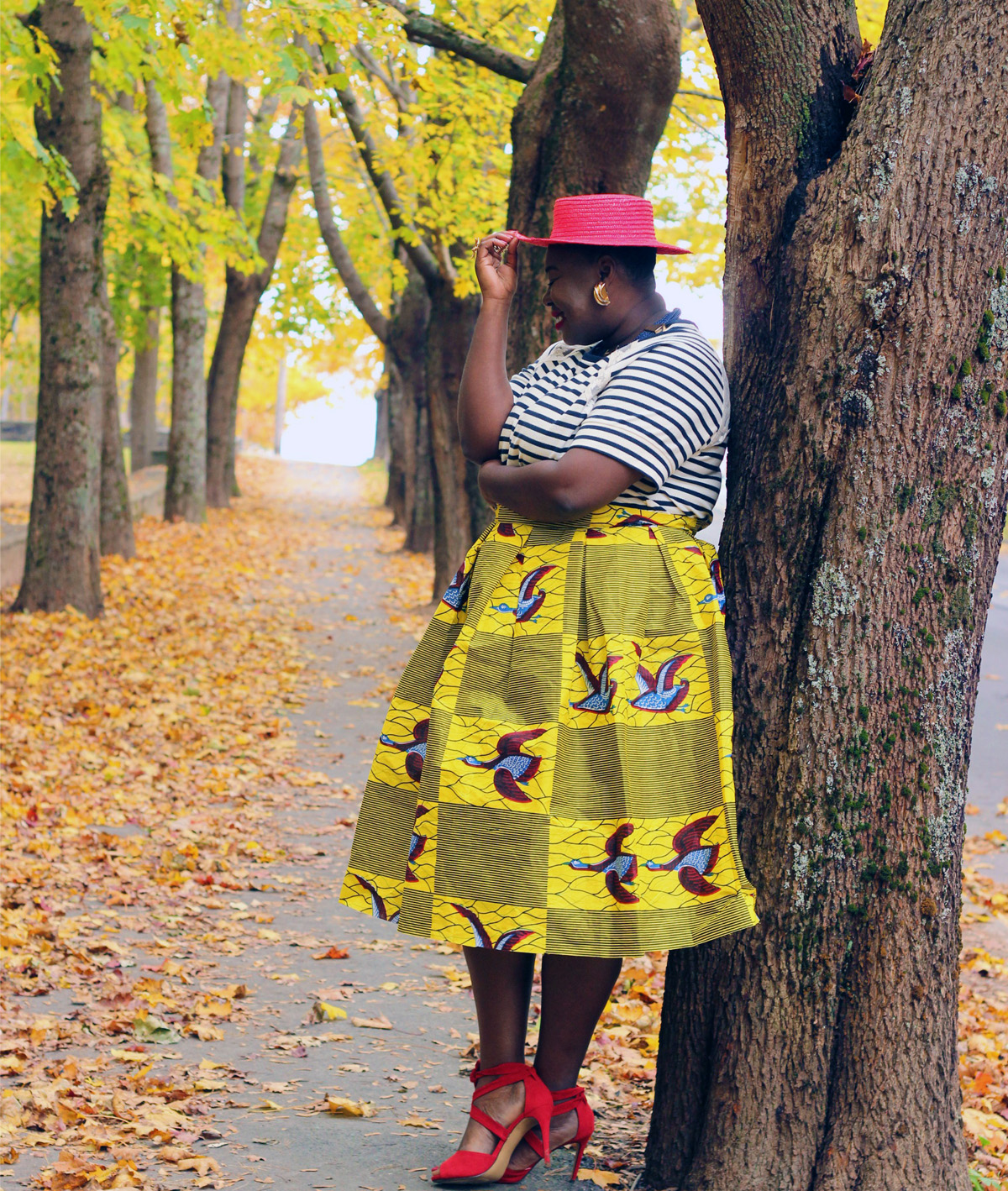 african print skirt mixed prints eloquii red heels eloquii shoes 03