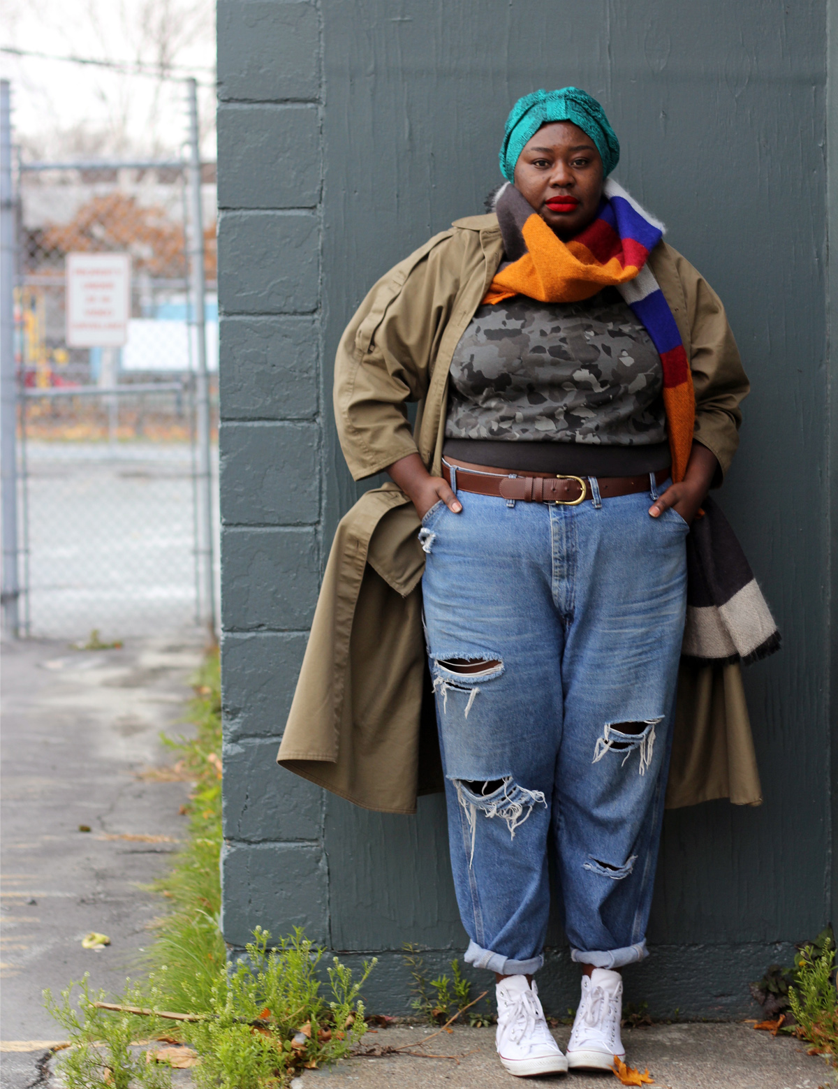 everyday plus size style fall style winter style plus size winter style forever 21 scarf plus size distressed denim 04