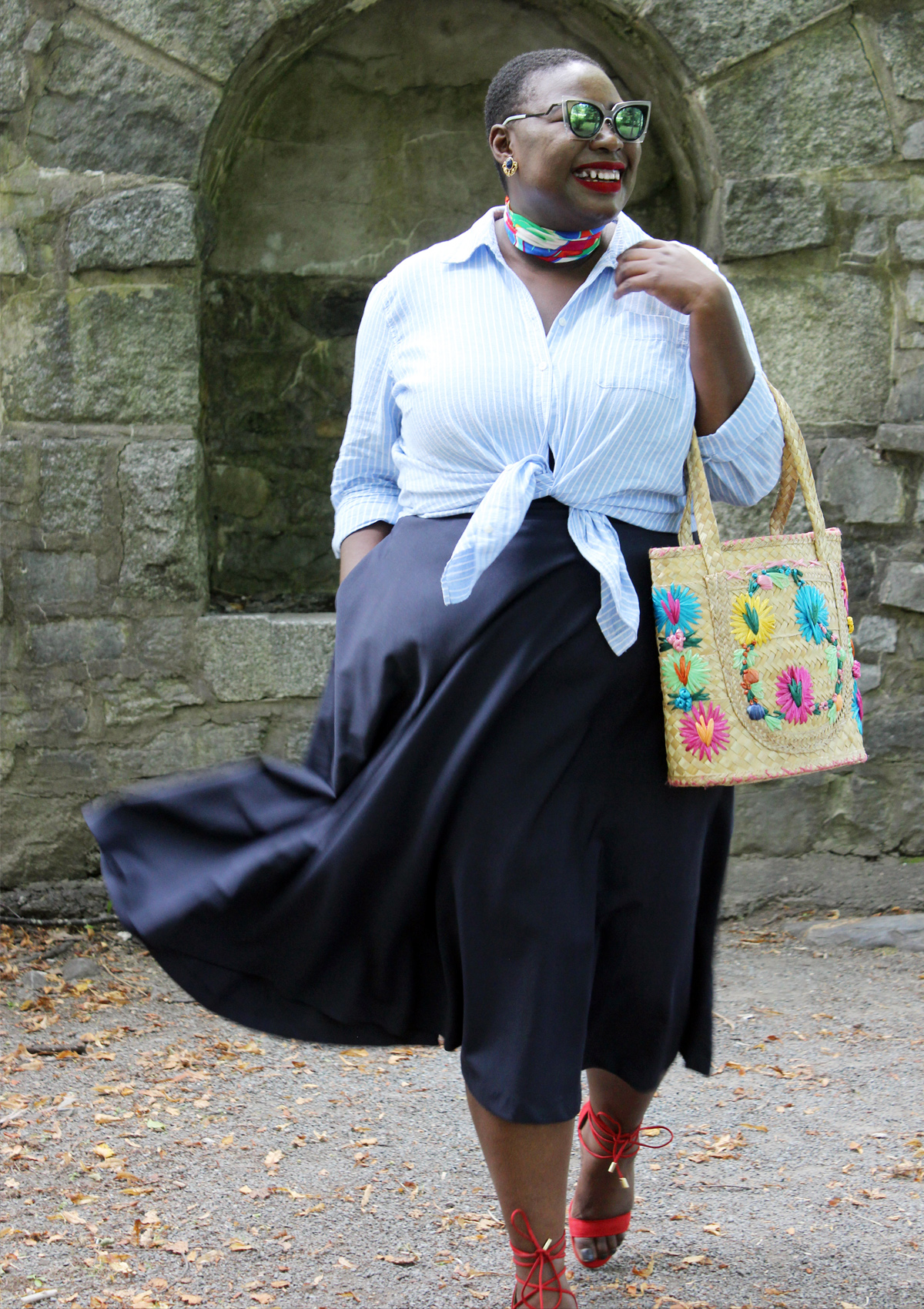 plus size thrifted outfit plus size midi skirt 04